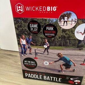Wicked Big Sports Paddle Battle Giant Outdoor Ping Pong and Pickle Ball Set New